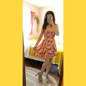 VINTAGE FLORAL SLIP ON PINK DRESS